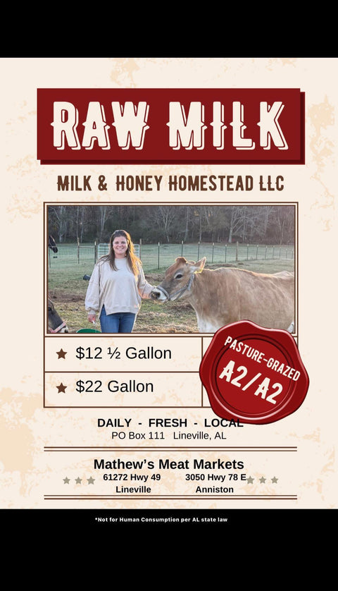 Raw Cow Milk 1/2 Gallon (64oz)