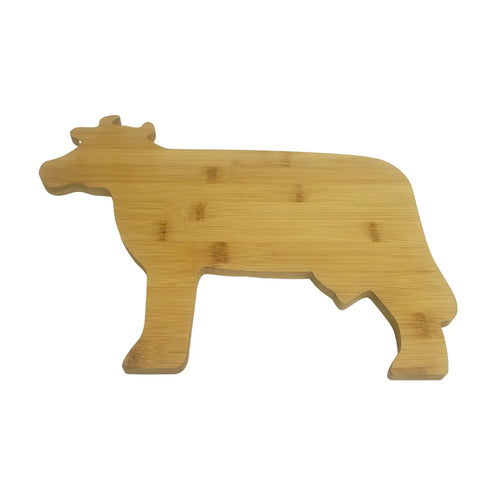 Cow Shaped Plain Bamboo Cutting Board