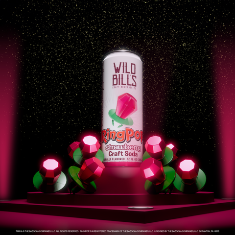 Ring Pop Soda Strawberry Pure Cane Sugar, Cans