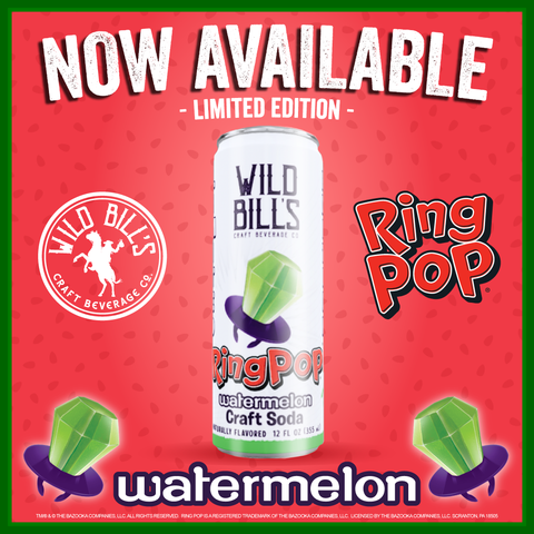 Ring Pop Soda Watermelon Pure Cane Sugar, Cans