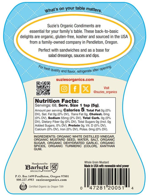 Suzie's Organic Whole Grain- 12oz