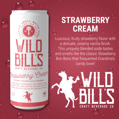 Strawberry Cream  - Premium Cane Sugar Soda, Cans
