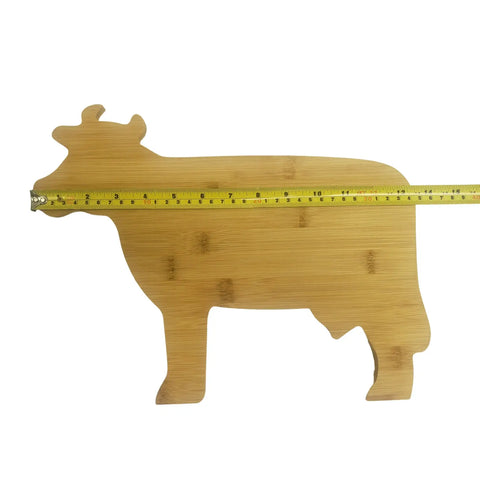 Cow Shaped Plain Bamboo Cutting Board
