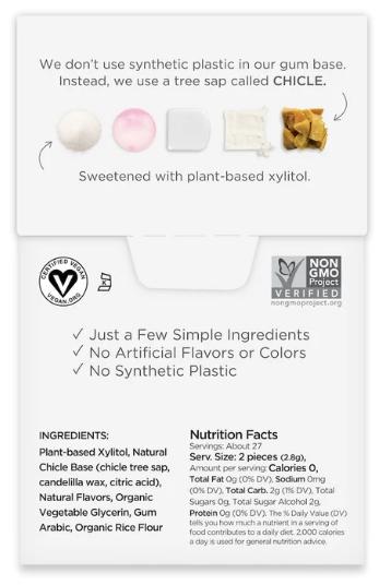 Sugar Free Bubble Gum 55ct - Natural + Plastic-Free