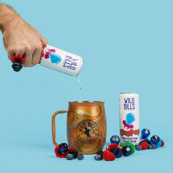 Ring Pop Soda Blue Raspberry Pure Cane Sugar, Cans