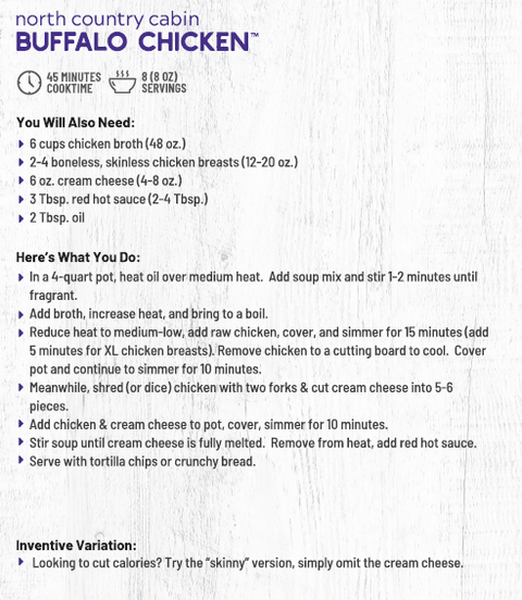North Country Cabin Buffalo Chicken Soup Mix