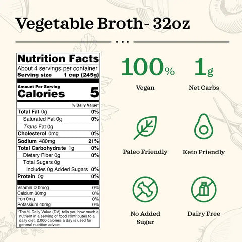 Organic Vegetable Cooking Broth 32oz