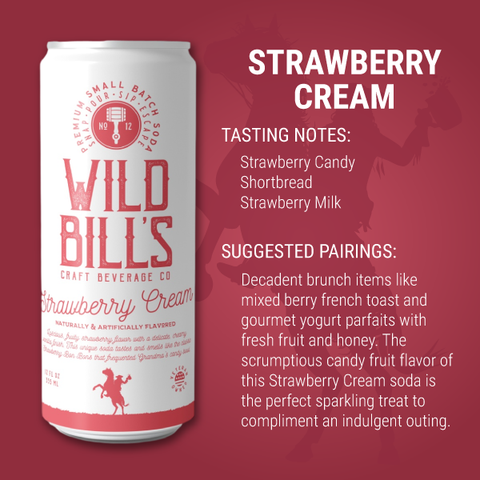 Strawberry Cream  - Premium Cane Sugar Soda, Cans
