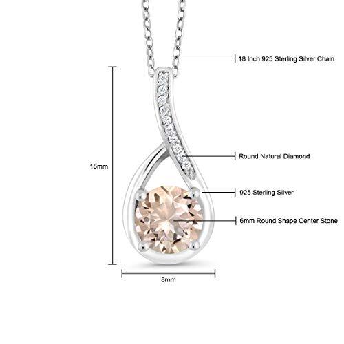 2.00 CTTW Morganite Princess Cut Infinity Necklace in 14K White Gold