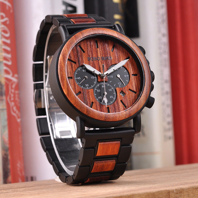 P09 Wood and Stainless Steel Watches