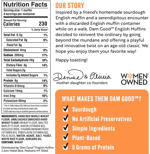 Dam Good English Muffins-Whole Wheat