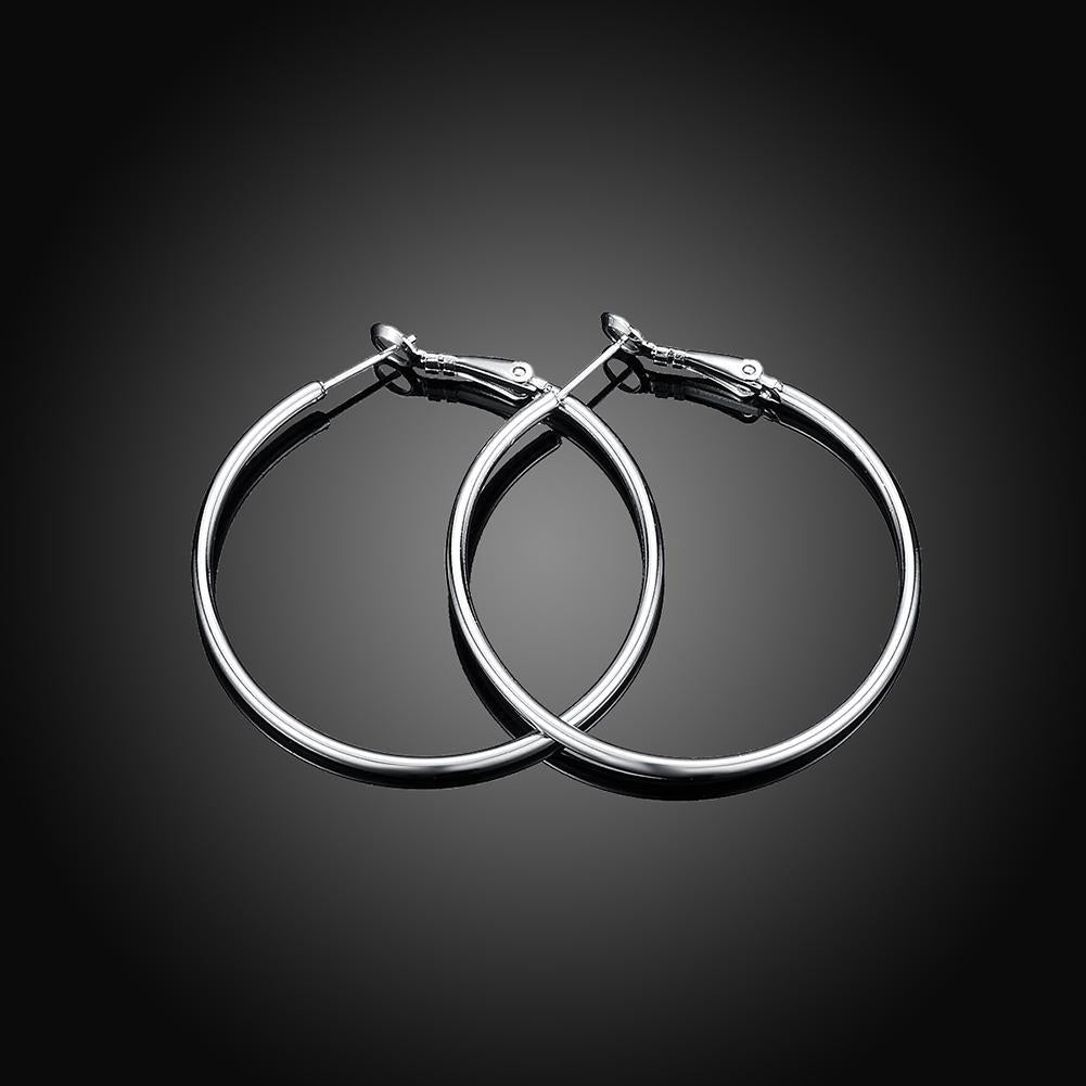 42mm Round Hoop Earring in 18K White Gold Plated