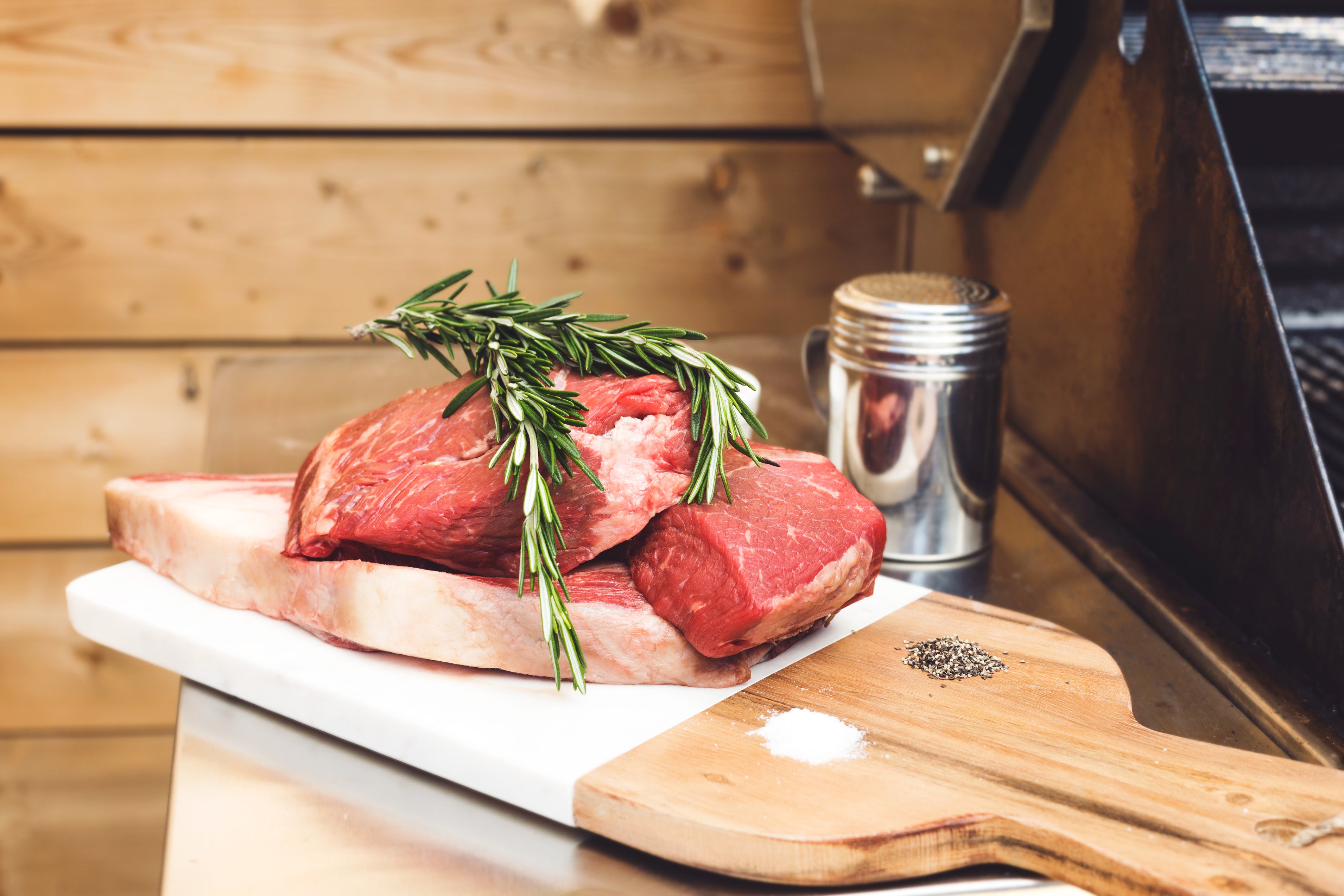 Meat being prepared for the grill