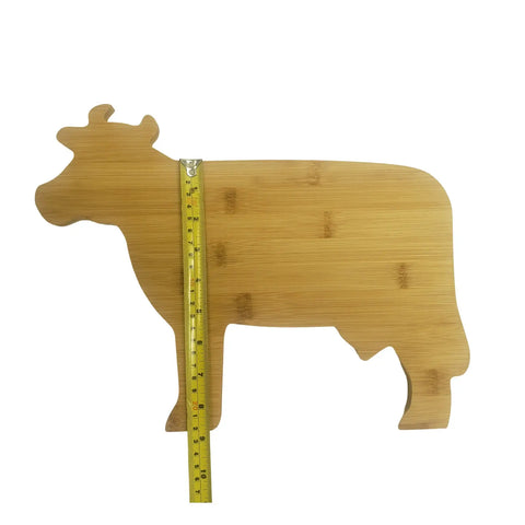 Cow Shaped Plain Bamboo Cutting Board