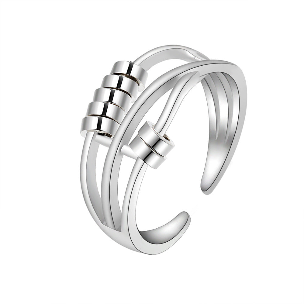 Retro Sterling Silver Anxiety Decompression Ring