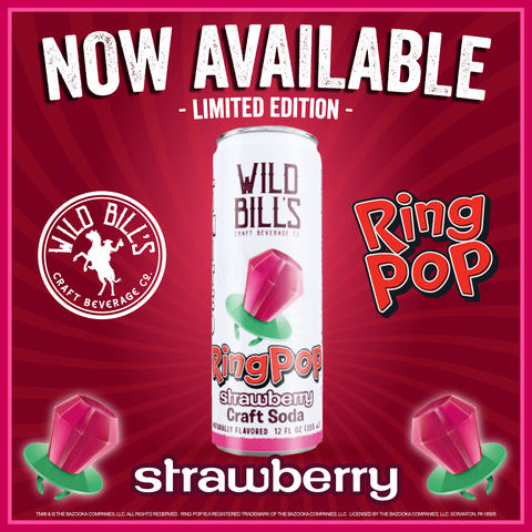Ring Pop Soda Strawberry Pure Cane Sugar, Cans