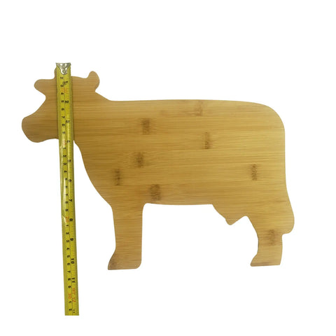 Cow Shaped Plain Bamboo Cutting Board