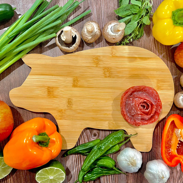 Pig Shaped Bulk Plain Bamboo Cutting Board