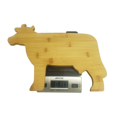 Cow Shaped Plain Bamboo Cutting Board
