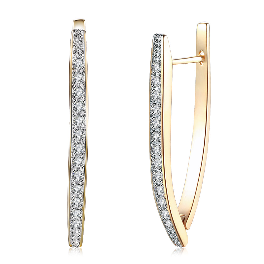 18K Gold Plated Pave Drop Earring