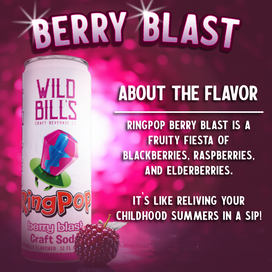 Ring Pop Soda Berry Blast Pure Cane Sugar, Cans