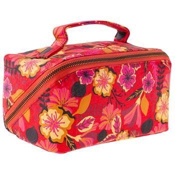 Karma - 100% Cotton Canvas Cosmetic Bag - 9.5” x 7” - Butterfly, Coastal, Leopard, Mustard, Red Floral - Forrest Hill Farms