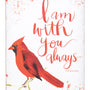 "I Am With You Always" Red Bird Block Canvas - Forrest Hill Farms