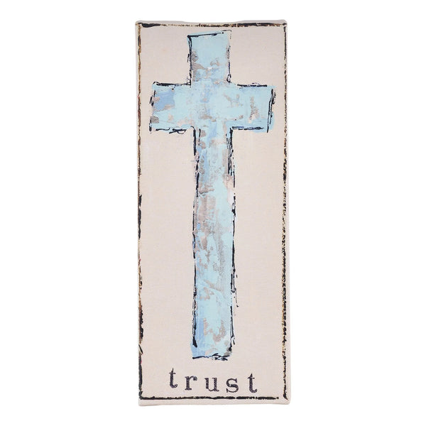 "Trust" Blue Cross Canvas - Forrest Hill Farms
