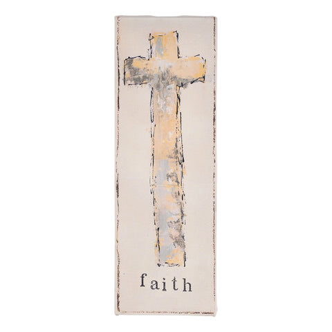 "Faith" Gold Cross Canvas - Forrest Hill Farms