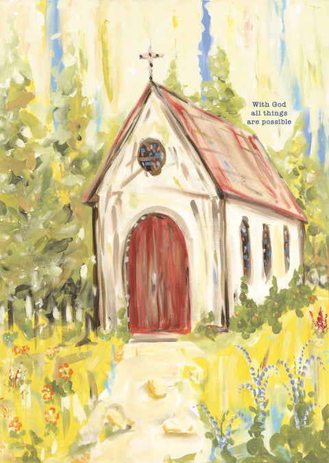 "All Things Are Possible" Red Door Church Canvas - Forrest Hill Farms