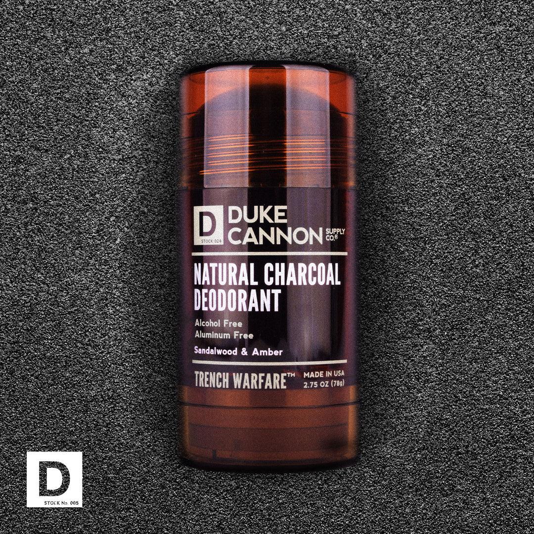 Duke Cannon Supply Co - Trench Warfare Natural Charcoal Deodorant (Sandalwood & Amber) - Forrest Hill Farms